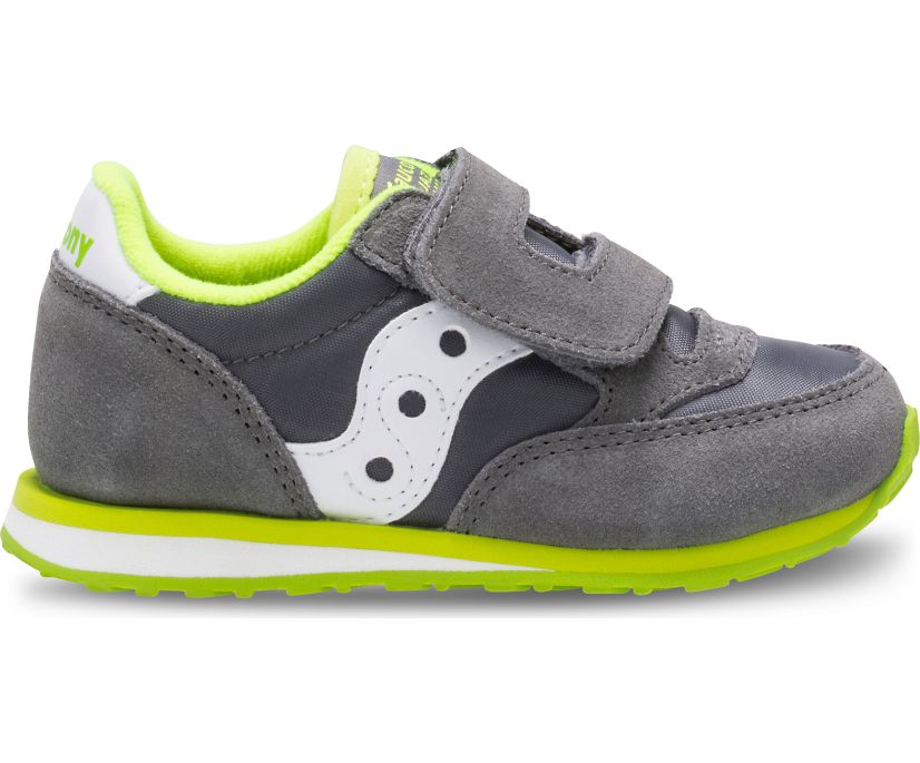 Kids\' Saucony Baby Jazz Hook & Loop Sneakers Grey / White | Singapore 712PJJQ